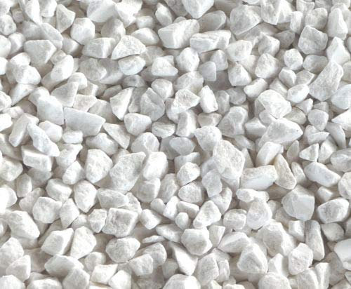 acquaverde Granulat Kieselsteine aus weißem Carrara-Marmor Ø 9-12 mm Beutel 10 kg Geflecht für Vase Garten Dekoration