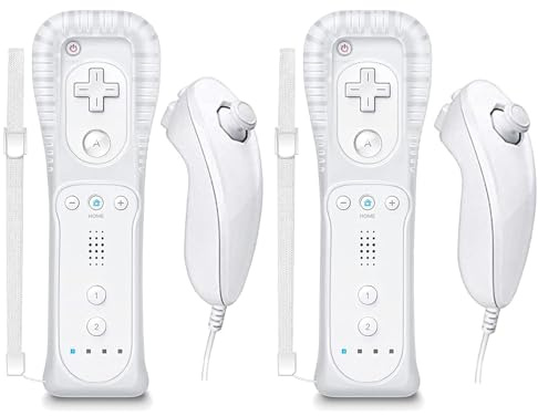 Burcica Telecomando e controller Nunchuck per Wii Wii U (bianco e bianco)