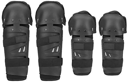 4 Knie- und Ellenbogenkissen, Motorrad – Gelände, Fahrrad, Ellenbogen, Knie, Schinken, Rüstung, Motorrad, Motocross, MTB