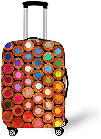 Elastisch Kofferhülle, DOTBUY 3D Reise Kofferschutzhülle Gepäck Cover Reisekoffer Hülle Schutz Bezug Schutzhülle Waschbare Reisetasche Kofferbezug (Crayon Row,XL (30-32 Zoll))