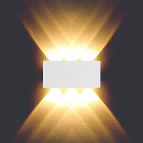 BELLALICHT 6W LED Wandleuchte Innen - Aluminium Up Down Spotlicht Wandlichter Wandlampe, IP54 Wasserdicht für Wohnzimmer Schlafzimmer Flur Treppe Warmweiß