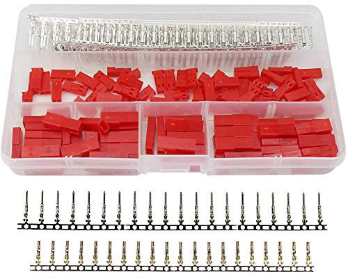 GTIWUNG 600 Stück 2.54mm JST-SYP Steckverbinder Kit. 2.5mm Pitch Männlich und Weiblich Polig JST Header, JST SYP-2 Polig Gehäuse JST Adapter Kabel Stecker Buchse BEC stecker, Crimp DIP Kit.