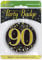 OakTree 3 Badge 90th Birthday Sparkling Fizz Black Gold Holographic