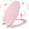 Angol Shiold Pink Elongated Toilet Seat with Zinc Alloy Hinges, Easy to Install and Clean, Scratch Resistant