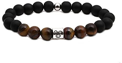 QYAQ Natürliche Damen Armbänder,7 Chakra Natürliche Mattstein Steinperlenarmband Elastische Steinbock Mode Boho Yoga Dame Schmuck Geschenk Für Freundin Mama Paar Geschenke