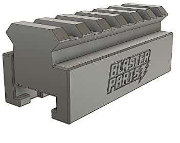 Blasterparts Slydev - Adapter kompatibel für NERF Rail zu Picatinny-Rail - Variante 1 - Durchgezogene Stege - 6,5 cm - Blaster-Modding und Zubehör für mehr Reichweite und Präzision