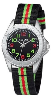 Regent Jungen Analog Quarz Uhr mit Textil Armband 12400320