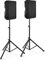 Vonyx VSA150S Pack de Altavoces Activos estéreo de 1000 W con Bluetooth, Reproductor de MP3 y Control Remoto, Incluye Soportes de Altavoz de Suelo - Ideal para DJ's, músicos, Cantantes y discursos