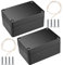2 Piezas Cajas de Conexiones, Caja de Derivación Estanca Exterior Electricas, Cajas de Proyectos Electrónica Plástico, Conexiones Cables Electricos Estancos (100X68X50MM, negro)