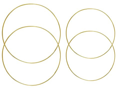 Metallringe, 4 Stück Gold Metallringe zum Basteln, Gold Beschichtet, 2 Größen Traumfänger Ring. Makramee Ring Floral Hoops für Wickeltechnik, DIY Hochzeit Kranz Dekor, Floristik (15 /20 cm)