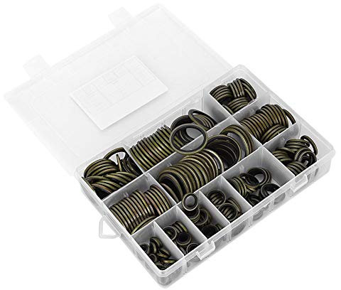 Dichtungsring Set, 240 Stück O Ring Sortiment 6 8 10 12 14 16 18 20 22 24 27 30mm Metallgummidichtung Ölring Hydraulik Dichtringe Set für Rohrverbindung, mechanisches Drucksyste