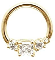 Ayoiow 1 Stück Nasenring Nostril, Nase Piercing Fakes Kreis Zirkonia Nasenring 925 Nasenstecker Herren