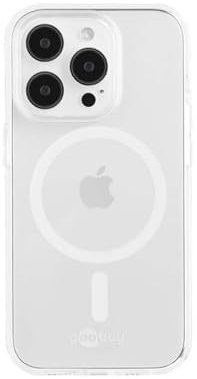 goobay 61348 iPhone Schutzhülle mit MagSafe Ladevorrichtung/kompatibel Apple 14 Pro Max/Kameraschutz & Displayschutz/Stoßfest/Durchsichtige Hülle Magnetring
