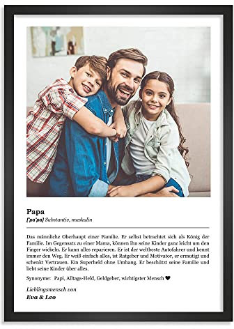 Himmelsflüsterer - Poster Nr. 1 Definition mit eigenem Foto | Papa Geschenk | Fotogeschenke | Personalisierte Geschenke für Papa Geburtstag | DINA A4 ohne Rahmen