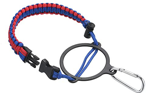 PATIKIL Water Bottle Holder, Paracord Handle Carrying Lanyard Strap Carrier with Ring for 12oz to 64oz Wide Mouth Bottles, Red, Blue