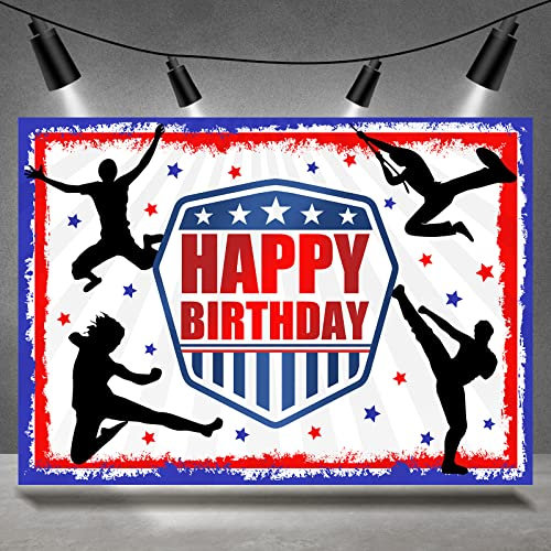 Rsuuinu Ninja Geburtstag Hintergrund Japan Katana Samurai Ninja Krieger Fotografie Hintergrund Jungen Kinder Happy Birthday Party Banner Supplies Dekorationen für Ninja Fotostudio Booth Requisiten 2,1