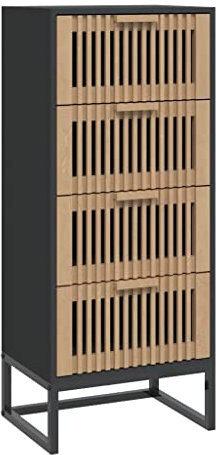 vidaXL Buffet Haut Noir 40x30x95 cm Bois d'ingénierie, Armoire, Armoire de Rangement, Buffet Haut, Armoire latérale, Armoire Haute, Armoire Console