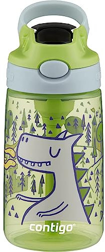 Contigo AutoSpout Trinkflasche für Kinder, 400 ml, mit Strohhalm, Matcha-Makronen-Feuerdrache