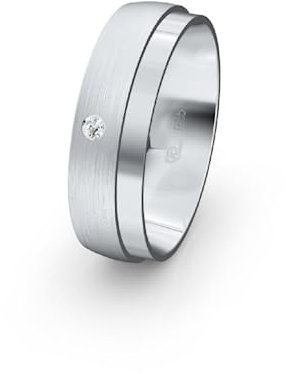 JC Trauringe 925 Sterling Silber Einzelring Ehering I Wedding Rings | Verlobungs-ring | Partnerring günstig mit Gravur in edler Schatulle 1 Hochzeitsring Damenring mit Stein S055-DR
