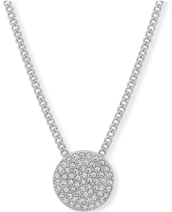DKNY Womens Pave Anhänger Halskette in Silber mit Kristallsteinen, 60495765