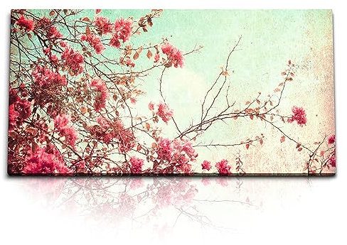 Paul Sinus Kunstdruck Bilder 120x60cm Rosa Baumblüten Frühling Zweige Kunstvoll