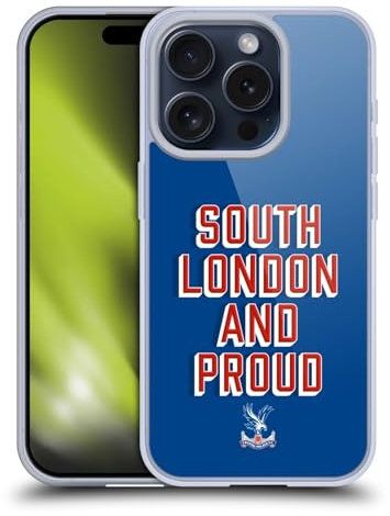Head Case Designs Offizielle Crystal Palace FC South London Und Stolz Crest Gelhülle [Militärischer Schutzgrad] Kompatibel Mit Apple iPhone 15 Pro Und Kompatibel Mit MagSafe