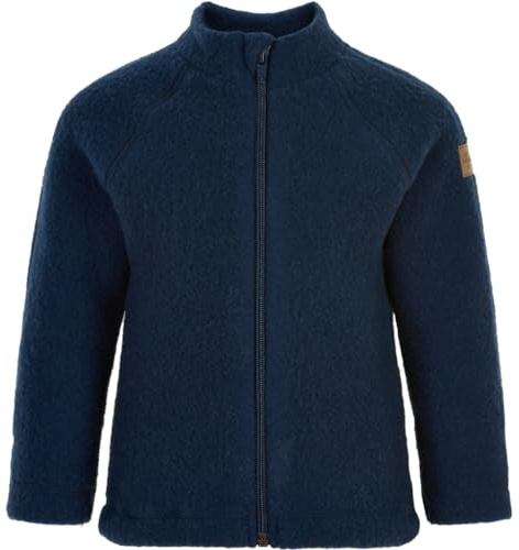 Mikk-line Walkjacke 68 Blue Nights | Oeko-TEX Standard 100 | Babyjacke mit Reißverschluss für Baby und Kinder | 95% Wolle - 100% mulesingfrei Merinowolle | Für Mädchen und Jungen | Umkehrbare Bündchen