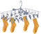 Fyfjur Rotation Sock Dryer with Pegs, Foldable Sock Hangers for Drying with 40 Clips, Sock Hanger for Washing Line, Underwear Dryer Hanger for Laundry Socks Bra Panty, Gray (45x32cm)