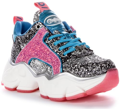 Scarpe donna Buffalo Binary C sneaker platform glitter pink/ silver/ multicolor DS24BF05 BN16360931 40