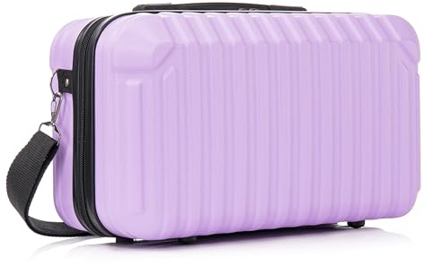 R.Leone Valigia Ryanair 40x20x25 cm Traccolla Bagaglio a mano Beauty Case in ABS 2208 (Lilla, XS Beauty case 40x20x25cm)