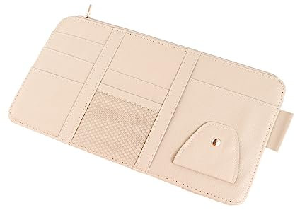 BELLIFFY Organizer Auto Car Accessories Insurance Storage Pouch Sun Catcher for Gadget Car Bling Accessories Motorcycle Fuel Bottle Accessories for Car Storage Folder Pu Leather Cell Phone