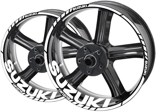 FGRggds Für Suzuki GSXR 600 750 1000 GSXS 750 GSR 600 Radaufkleber Felgenaufkleber (Farbe: Weiß, Material: 3D-Gel)