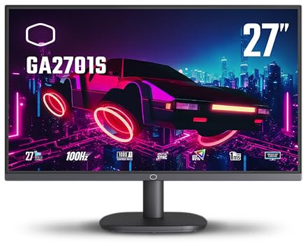 Cooler Master GA2701S Work & Gaming IPS Monitor - 27 Zoll | 100 Hz 1 MS | Neigung -5°~+20° | VESA-Halterung | Low Blue Light Flicker Free |