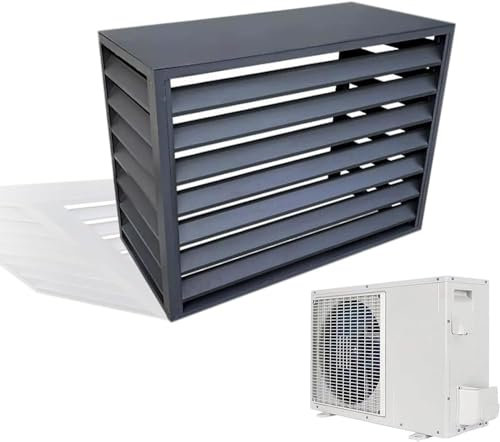 Abdeckung für Klimaanlagen für den Außenbereich, dekorativer Sichtschutz, AC-Abdeckungen, Aluminium, Allwetter-Zentralklimaanlagen-Schutzabdeckung für Außengeräte, freistehend (Größe: 3P-110 x 80 x 60