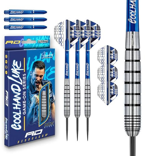 RED DRAGON Luke CoolHand Humphries Game On Series 20g Stahlspitze Satz mit Dart Flüge und Dart-Schäften