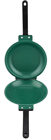 Brrnoo Robusta Padella con Rivestimento in Acciaio Al Titanio, Facile da Pulire, Design Fronte-retro per Pancake, Pane Tostato, Uova Fritte, Adatta per Fornelli a Gas, Set di Pentole da