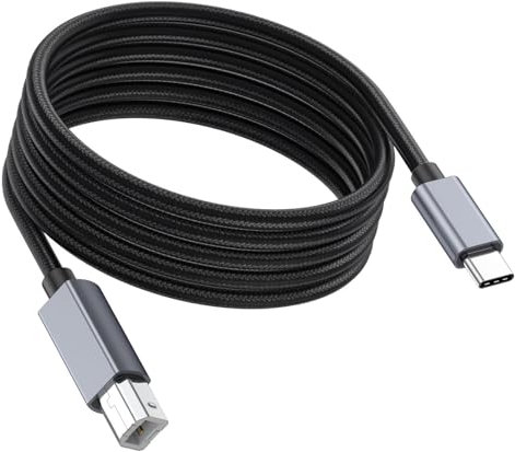 Danfetsoy USB C to USB B Printer Cable 10ft, USB B Male to USB C Male Cable Suitable for Printer, Scanner, Fax Machine, DJ Controller, etc (3m/10feet)