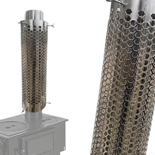 Stainless Steel Chimney Pipe Cover, 40 * 12cm Adjustable Camping Tent Stove Chimney Pipe Chimney Pipe Fireplace Chimney Protective Net Cover
