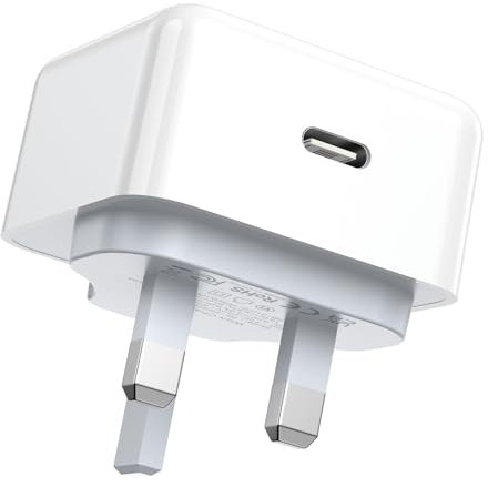 USB C Plug, 20W USB C Fast Charger Plug Type C Plug PD 3.0 Charge Wall UK USBC Power Adapter for iPhone 16 15 14 13 12 11 Pro Max Plus XS XR, iPad, Samsung Galaxy