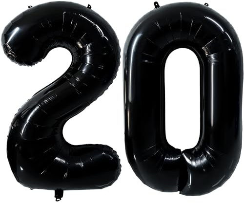 40 Zoll Schwarz Luftballon Zahlen 20 Schwarz Ballon 20. Geburtstag Deko Zahlenballons 20 Riesen Helium Luftballon 20 Party Dekoration Hochzeit Geburtstag Nummer 20