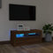 Myheimly TV Schrank, Fernsehtisch mit Stauraum LED-Leuchten, Lowboard für Fernseher, Fernsehschrank für Wohnzimmer,Holzwerkstoff Braune Eiche