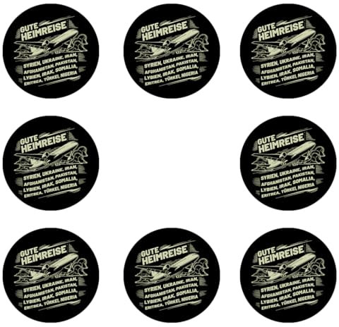Sammys Shirt Store 24 Stück Aufkleber 4cm rund Gute Heimreise Syrien Ukraine Remigration Sticker Sparpack gut haftend Aktiv Werden 5 cm