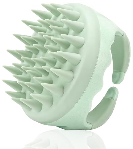 Kopfhautmassagegerät Haarwachstum Shampoo Bürste Dusche Haarbürste Kopfmassagegerät Wachstum Weiche Silikon Zähne Schuppen Massage Silikon Haar Scrubber Funktioniert auf Nass/Trocken