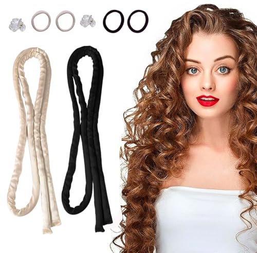 SHUOHONG 2 Stück Lockenwickler Über Nacht, Heatless Curls Band, Locken Ohne Hitze, Overnight Curls, Keine Hitze Locken zum Schlafen Dünnes Locken Stirnband für Langes Haar und Kurzes Haar