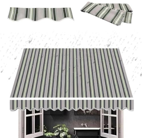 IMUNKT Einziehbare Markisenstoff Balkon Markisenbespannung wasserdichte Polyester Markisentuch 2/2.5/3/4/5/6m Klemmmarkise-Ersatzstoff Sonnenschutz(20x16ft/600x500cm)