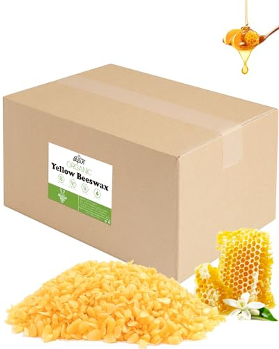 BOYUJK Gelbe Bienenwachs Pastillen 4.5KG, Kerzenwachs für die Kerzenherstellung, Bienenwachs für Kosmetische Produkte, Bienenwachs Bio für Kosmetik für Körper, Hautpflege DIY, Lippenbalsam