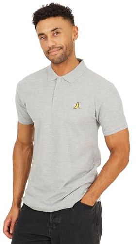 BRAVE SOUL Mens Cotton Polo Shirt Regular Fit Short Sleeve Casual and Office Wear Polo Shirt for Men UK, Light Grey Colour, Size- L