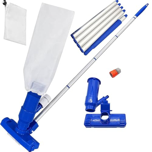 Aspirapolvere portatile per piscina, kit di pulizia manuale, testa del tubo di aspirazione, spazzola per piscina, sifone per spa, pompa collettore acqua, di pulizia per la manutenzione di