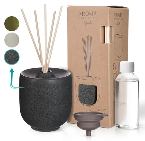 Comforder Duftdiffuser mit Stäbchen 100 ml, Keramik, Ocean Breeze | Duftdiffusor mit Stäbchen für Wohnraum und Badezimmer, 100 ml, inkl. 5 Stäbchen, kontinuierliche Duftabgabe, modernes Design