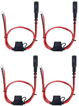Flaroey 16AWG 12V Charger Cable for Motorcycle Battery Terminal to SAE Quick Extension Cord Cable Connector